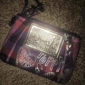 Coach Poppy Plaid Wristlet
